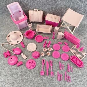 Vintage Barbie 1995 Minivan Picnic Accessories For Diorama Or Replacement Lot